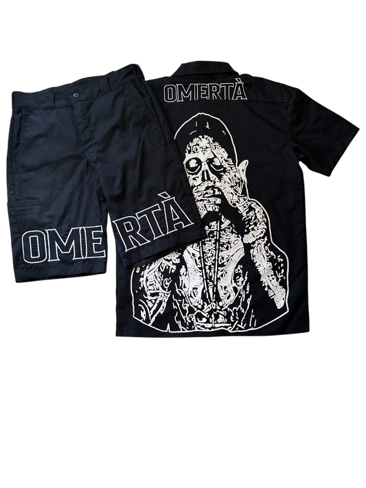 Black Omertà Dickies Shorts Set