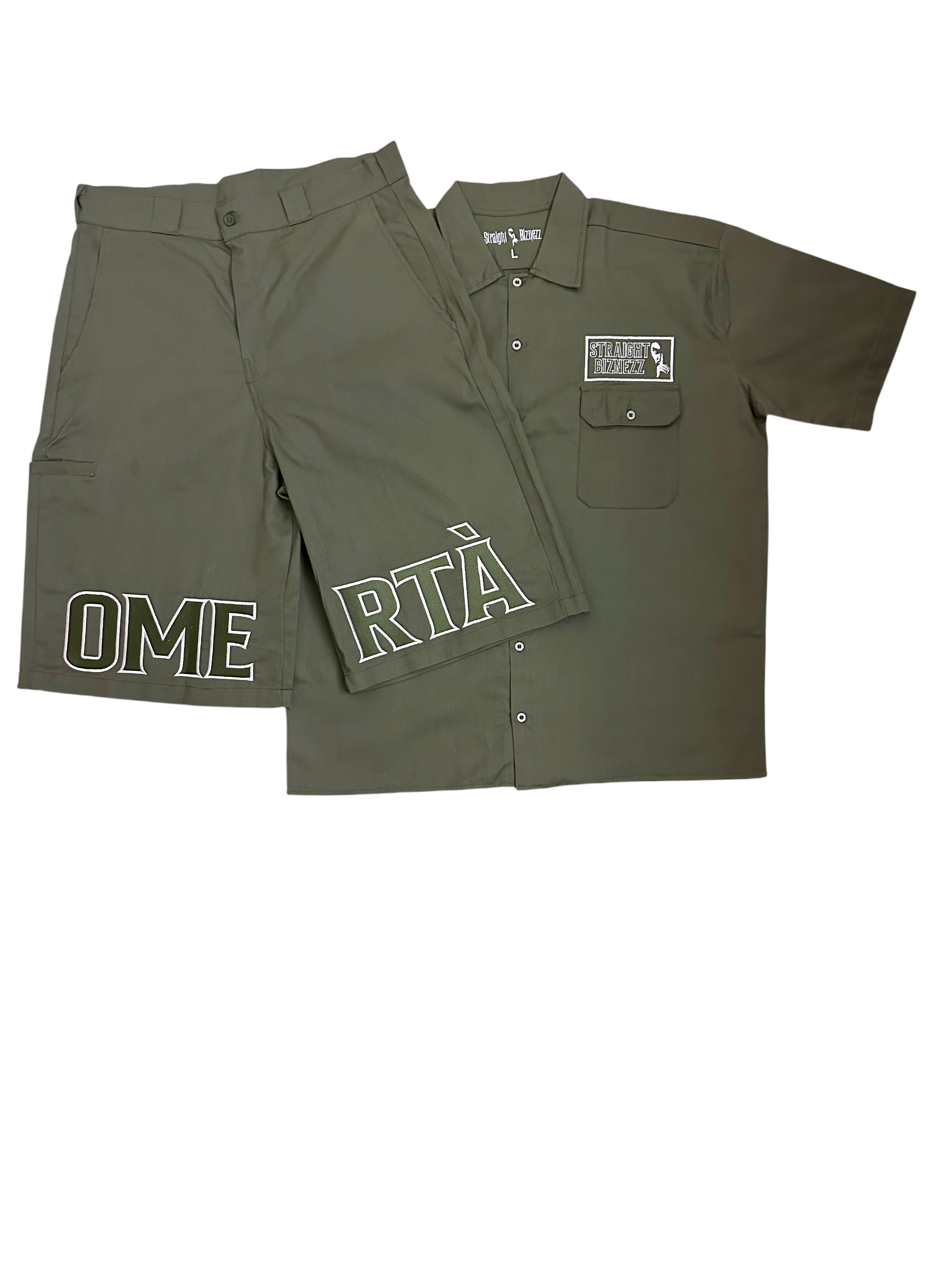 (Pre-Order) Olive Green Omertà Dickies Shorts Set