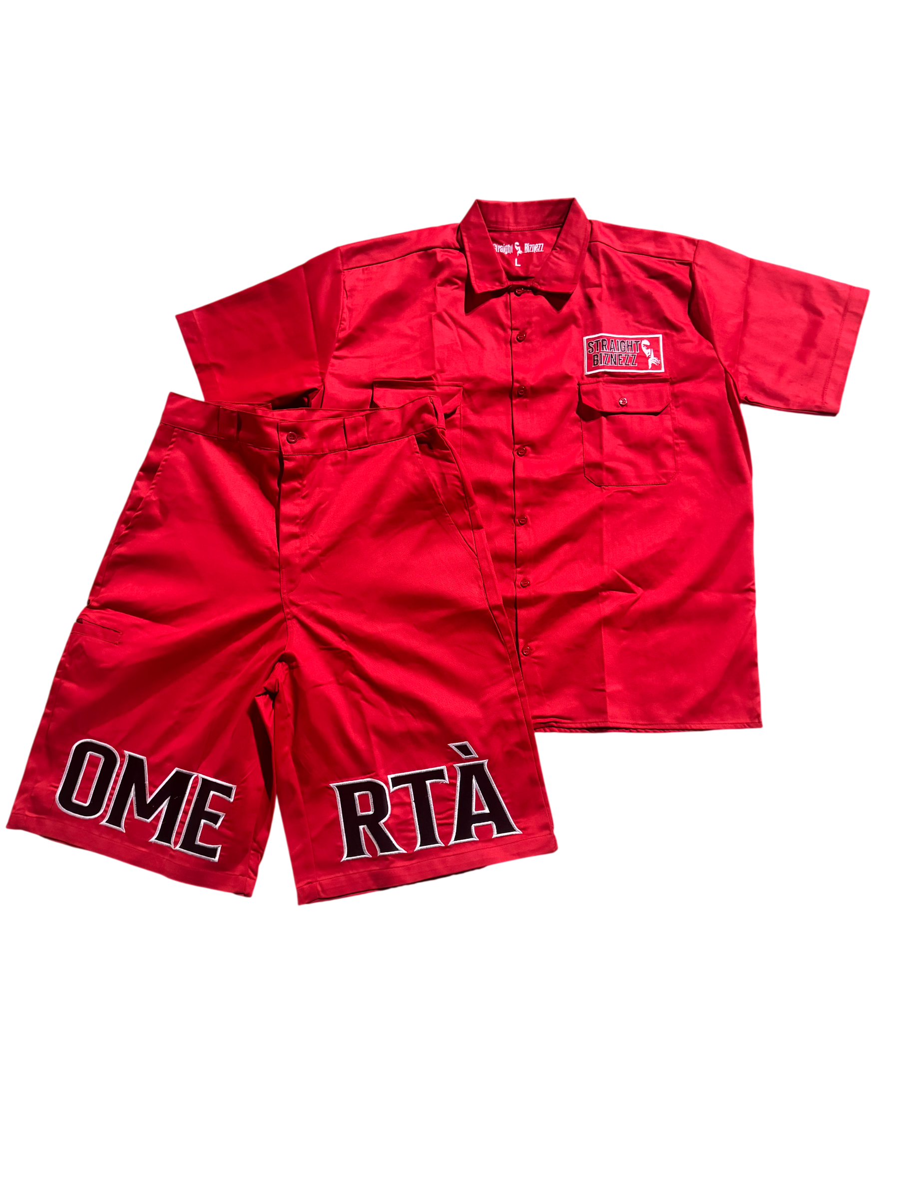 (Pre-Order) Red Omertà Dickies Shorts Set