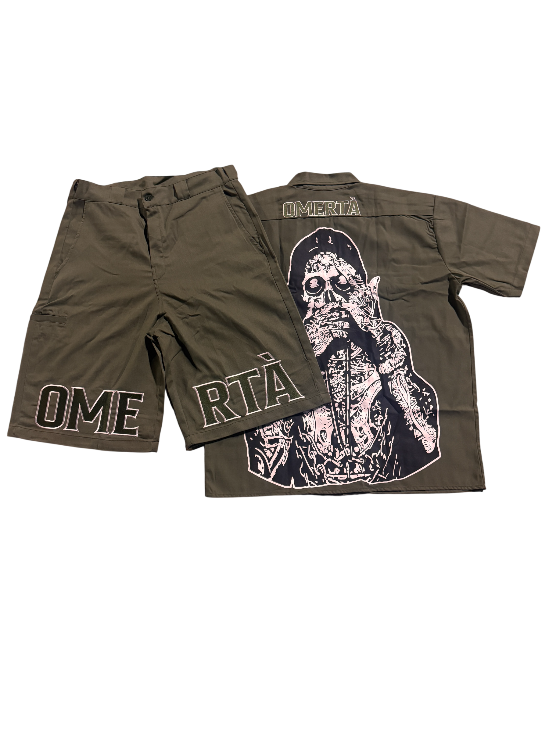 (Pre-Order) Olive Green Omertà Dickies Shorts Set